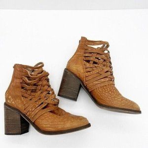 Free People Carrera Woven Leather Boots
